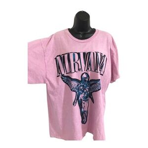 Nirvana in utero graphic print 93 jersey style pink concert tshirt size‎ large